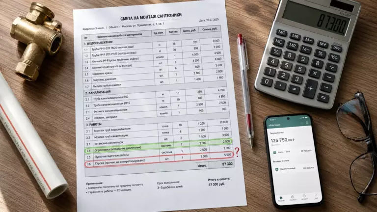Смета на сантехработы - как читать, проверять и не переплачивать