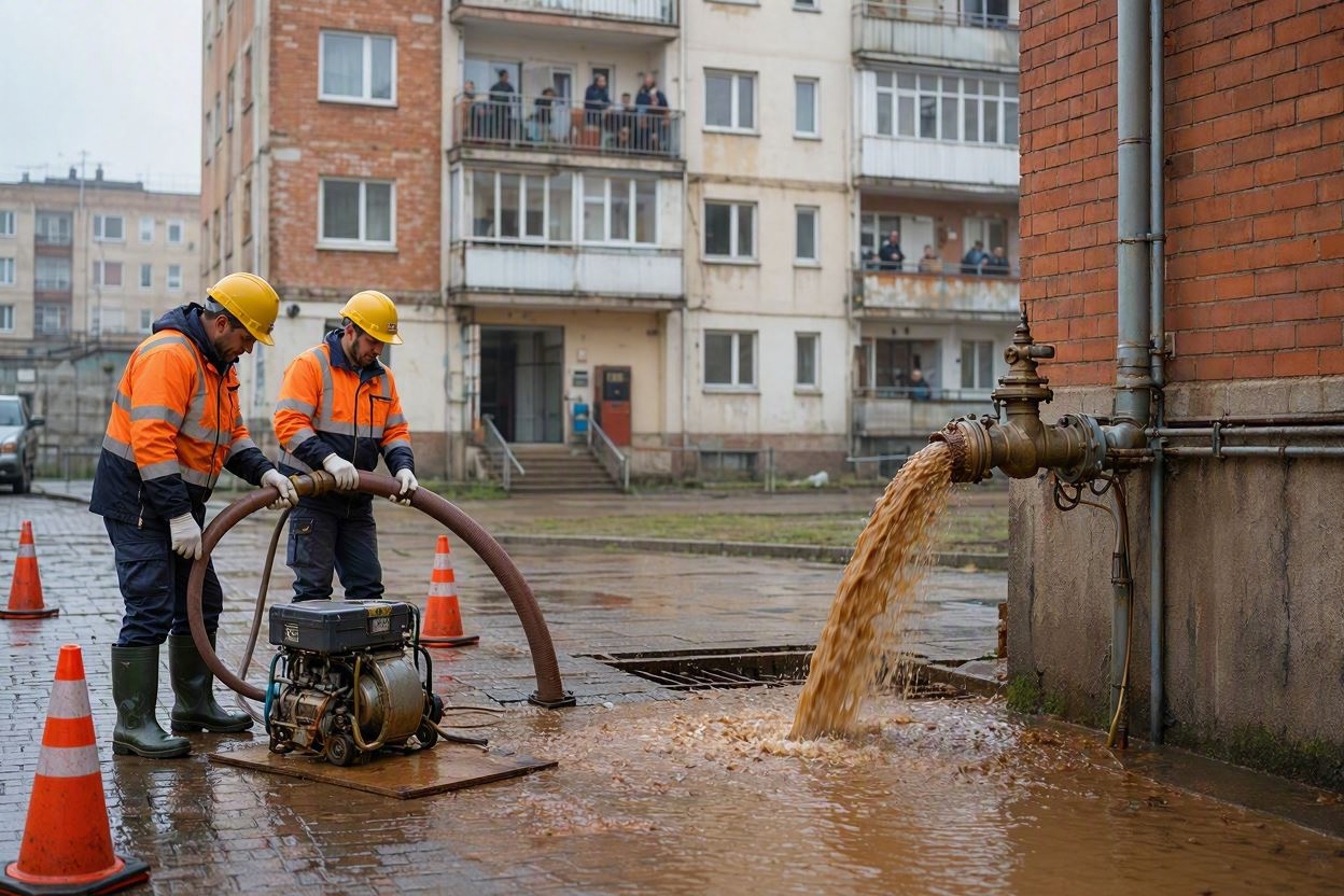 Прочистка стояка канализации в многоквартирном доме в СПб